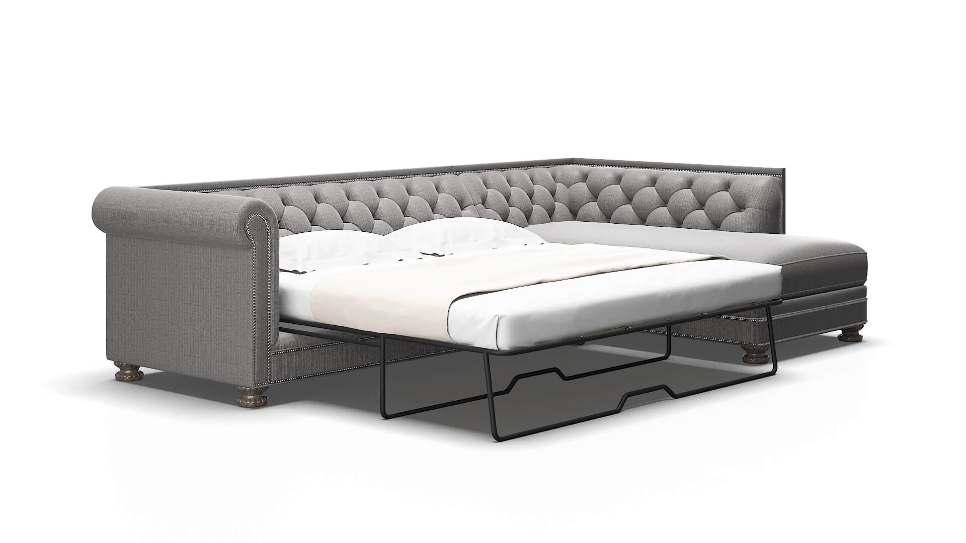 Athens Avenger Zinc Panel Sleeper Espresso legs 2