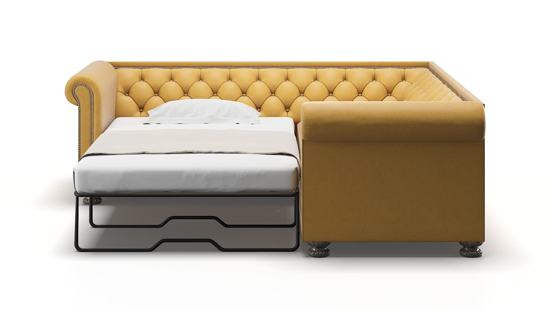 Athens Bella Amber Sectional Sleeper Espresso legs 1