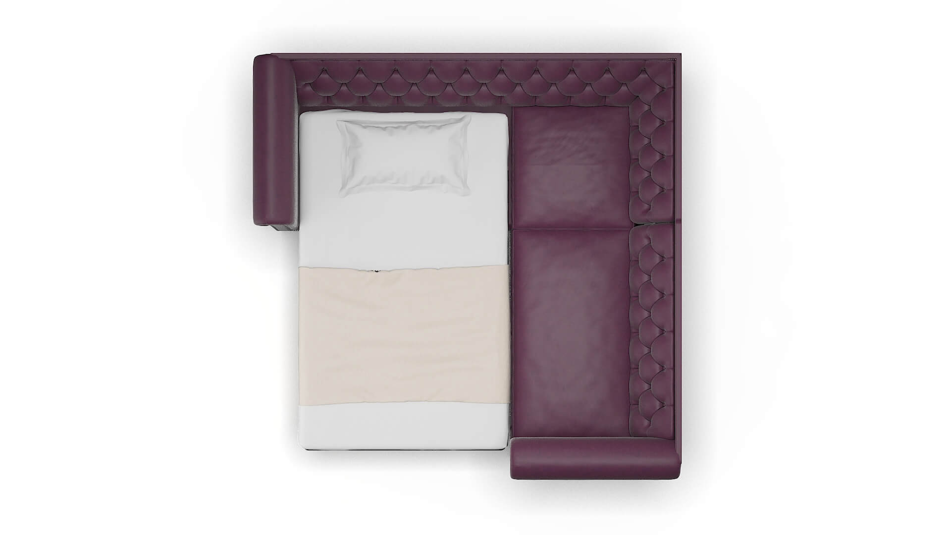 Athens Bella Aubergine Sectional Sleeper Espresso legs 3