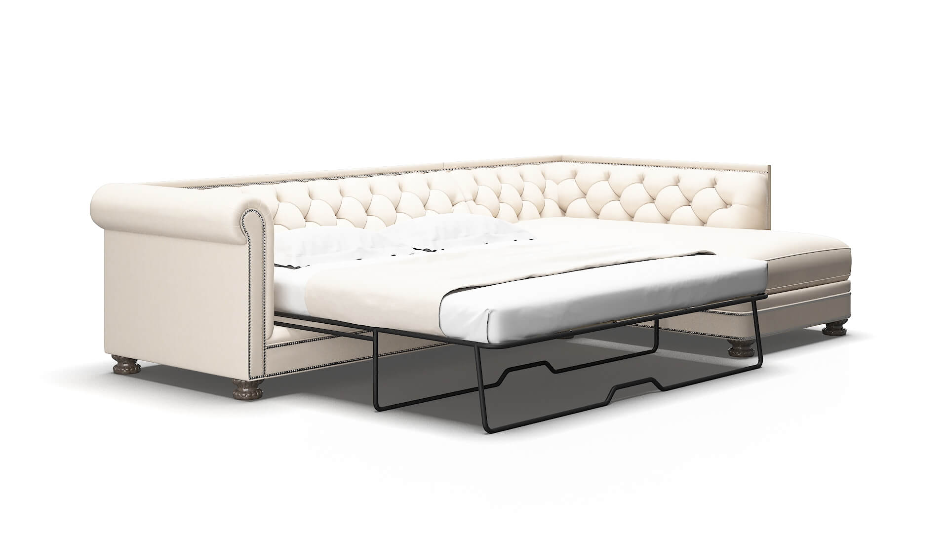 Athens Bella Buckwheat Panel Sleeper espresso legs 2