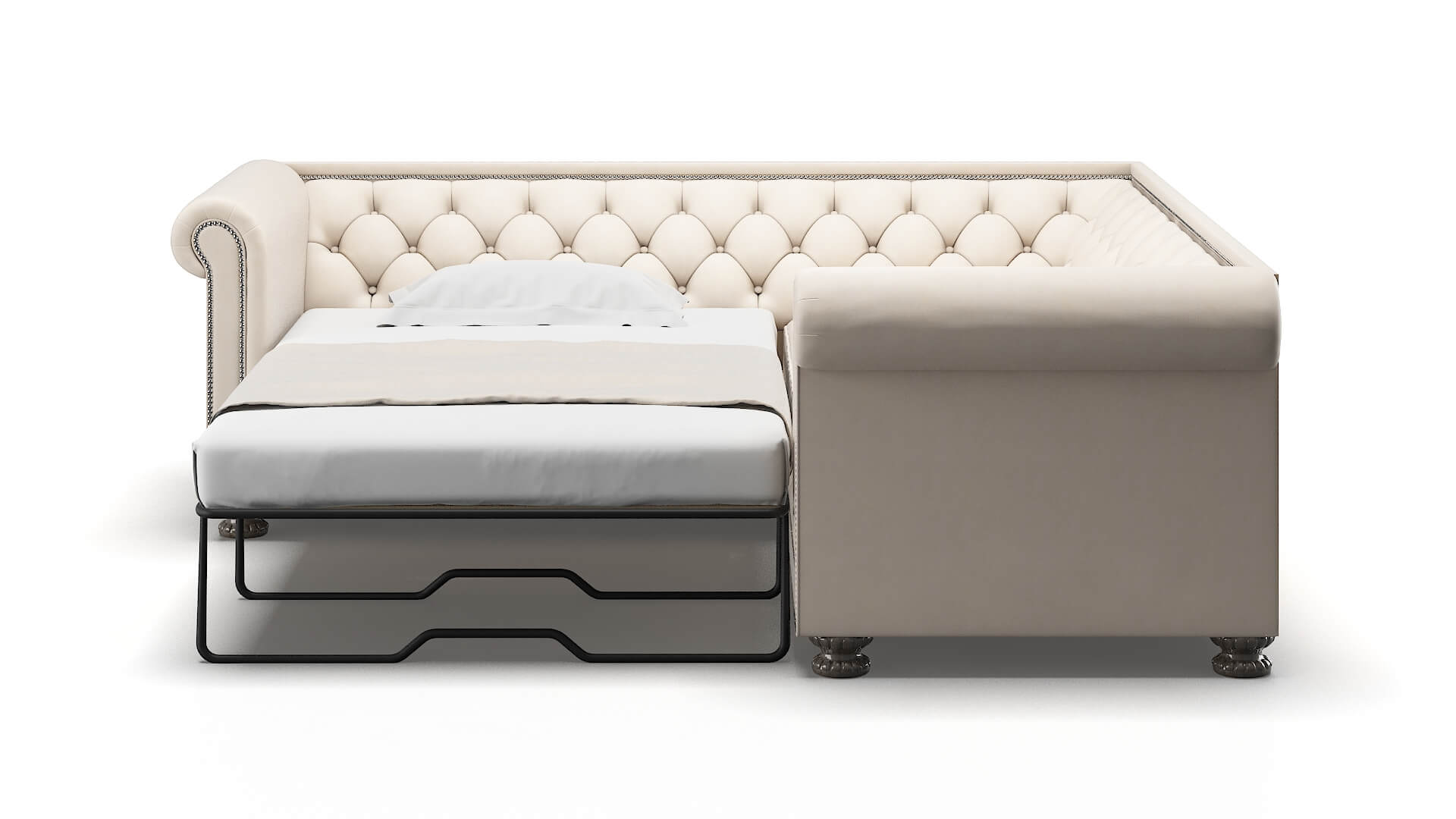 Athens Bella Buckwheat Sectional Sleeper Espresso legs 1