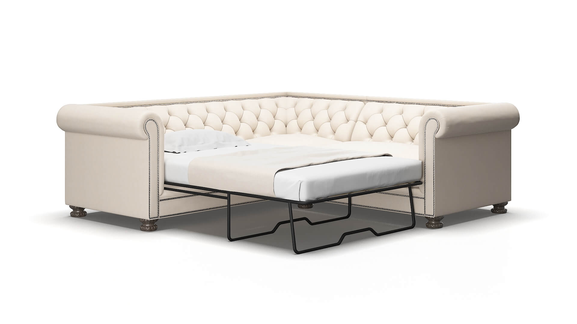 Athens Bella Buckwheat Sectional Sleeper espresso legs 2
