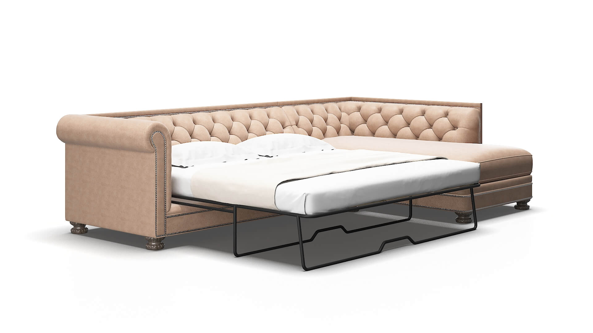 Athens Bella cocoa Panel sleeper Espresso Legs  2