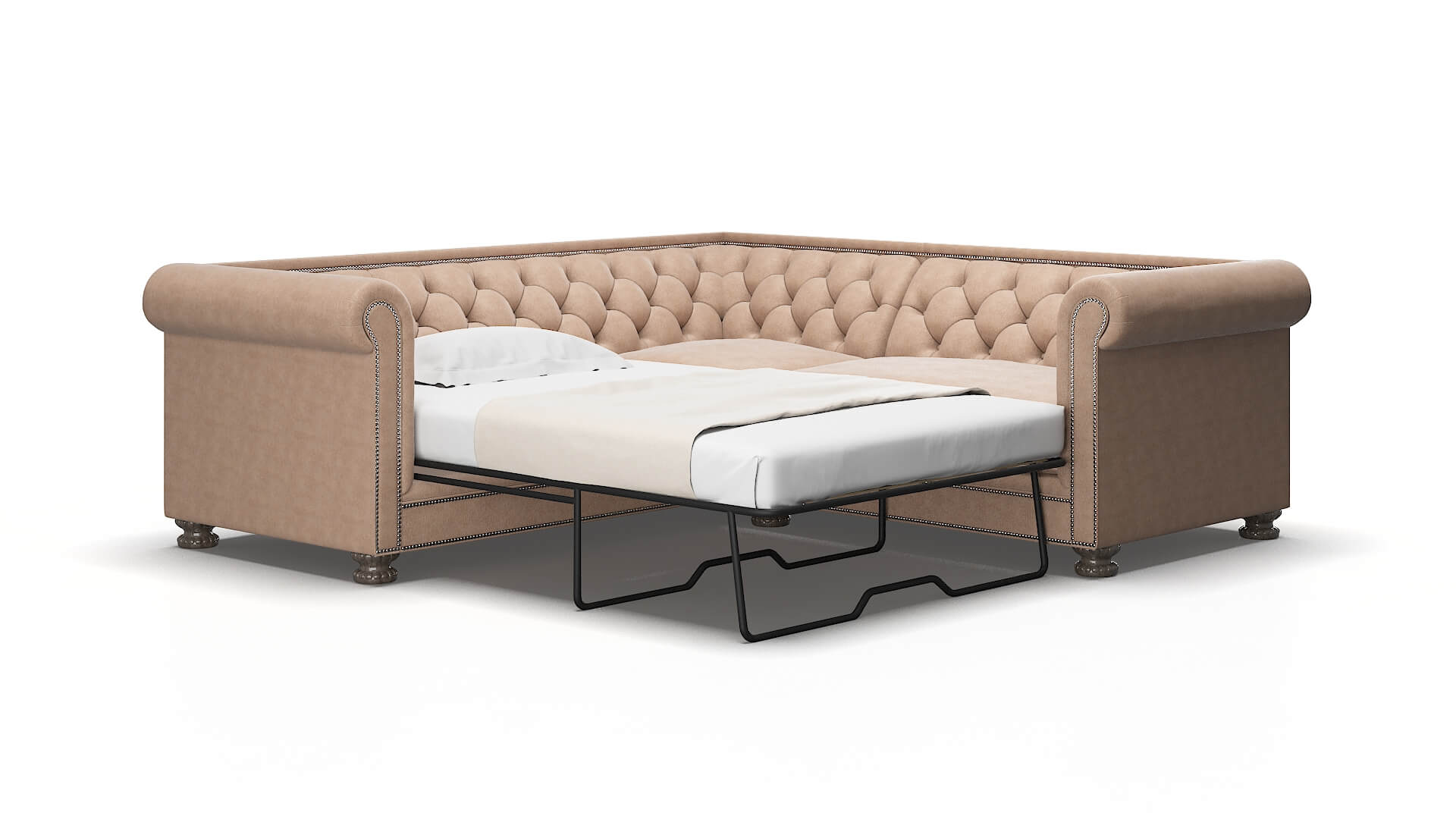 Athens Bella cocoa Sectional sleeper Espresso Legs  2