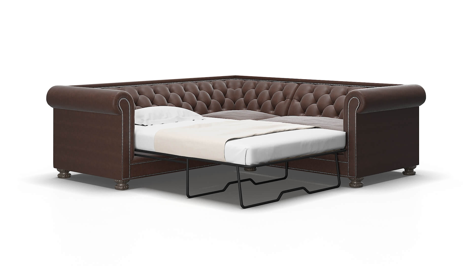 Athens Bella espresso Sectional sleeper Espresso Legs  2