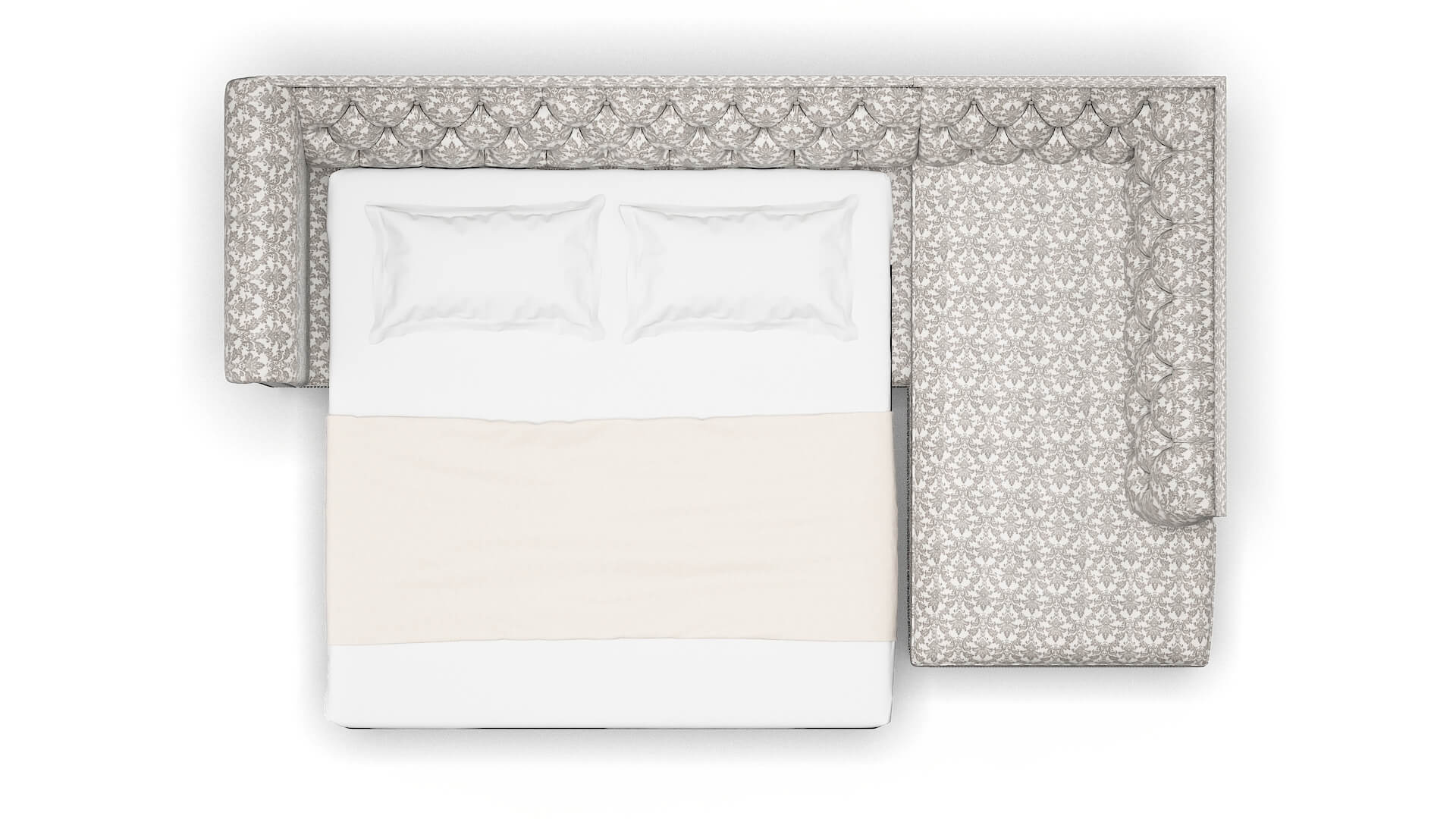 Athens Bergamo Dove Panel Sleeper Espresso legs 3