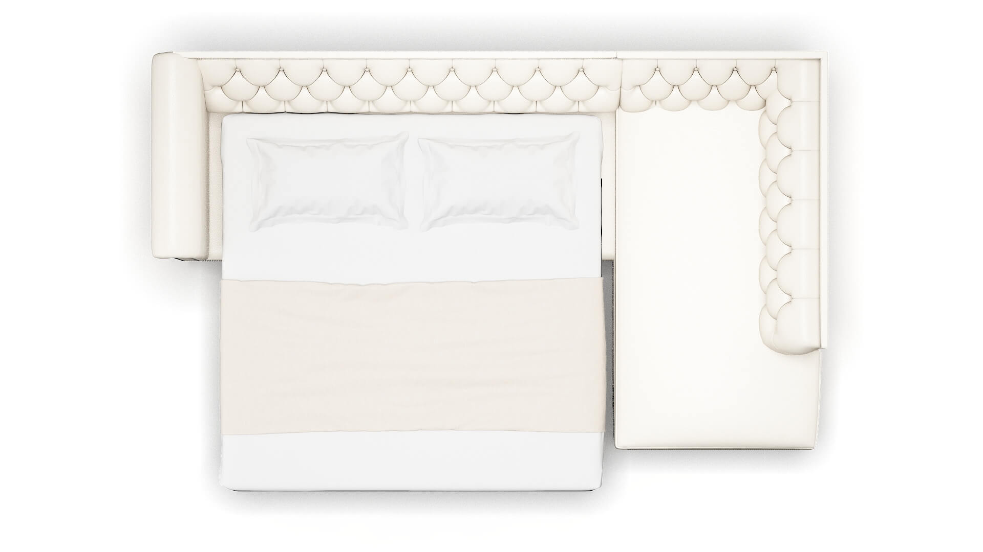 Athens Blanche Milky Panel Sleeper Espresso legs 3