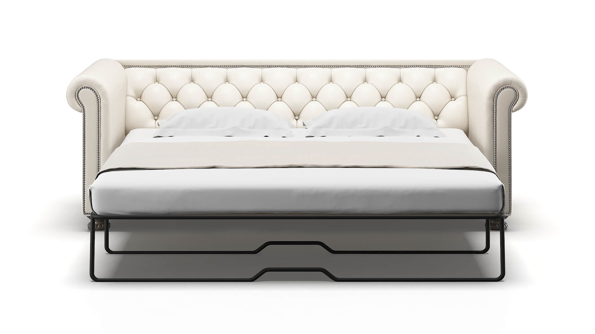 Athens Blanche Milky Sofa Sleeper Espresso legs 1