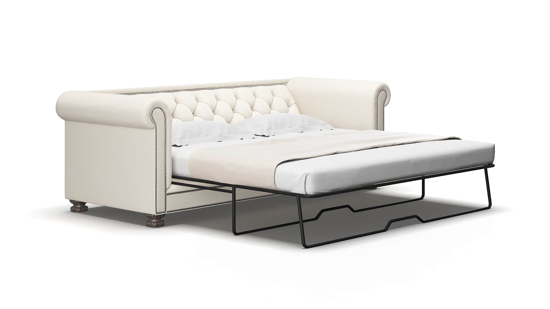 Athens Blanche Milky Sofa Sleeper Espresso legs 2