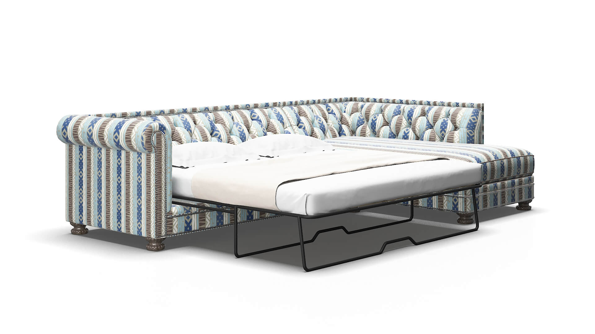 Athens Bodhi indigo Panel sleeper Espresso Legs  2