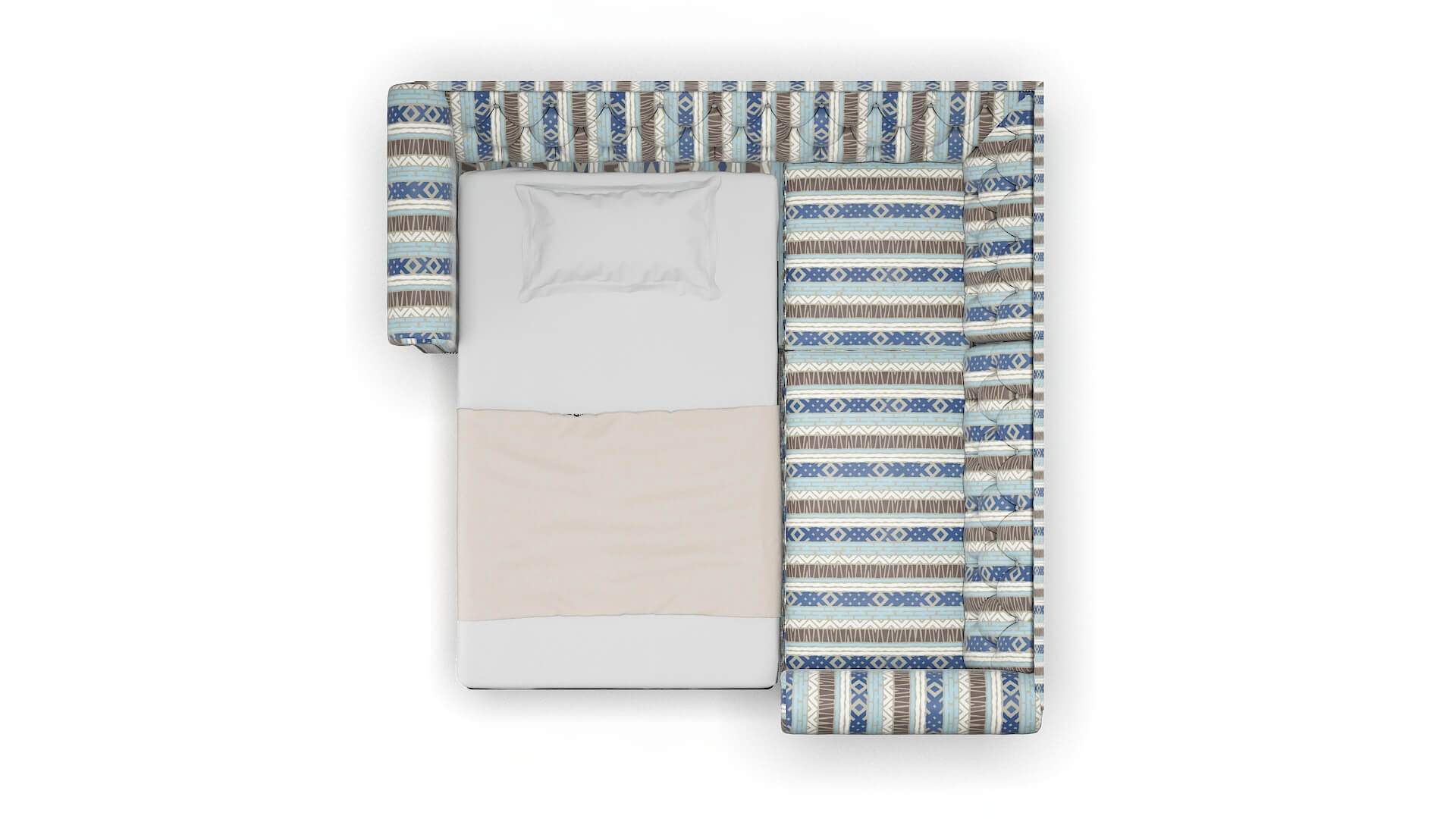 Athens Bodhi Indigo Sectional Sleeper Espresso legs 3