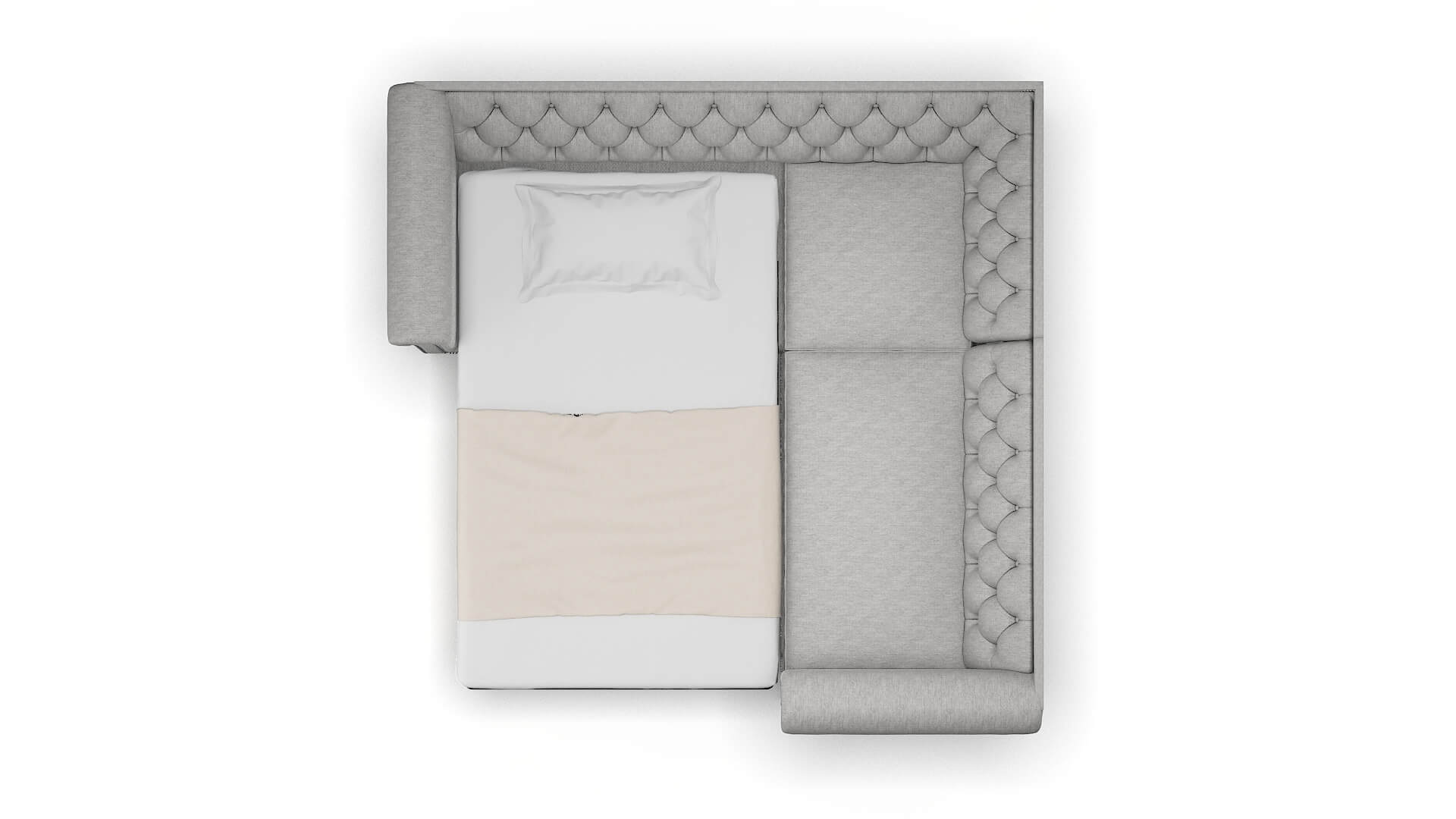 Athens Bungalow Graphite Sectional Sleeper Espresso legs 3