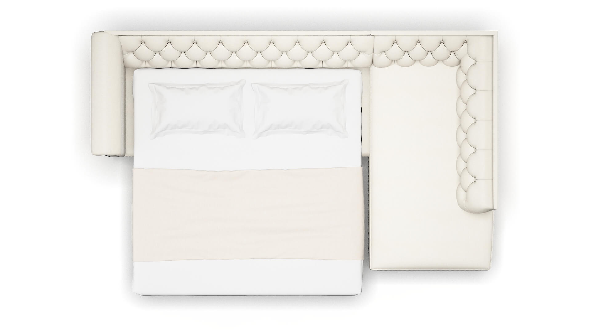 Athens Bungalow Ivory Panel Sleeper Espresso legs 3