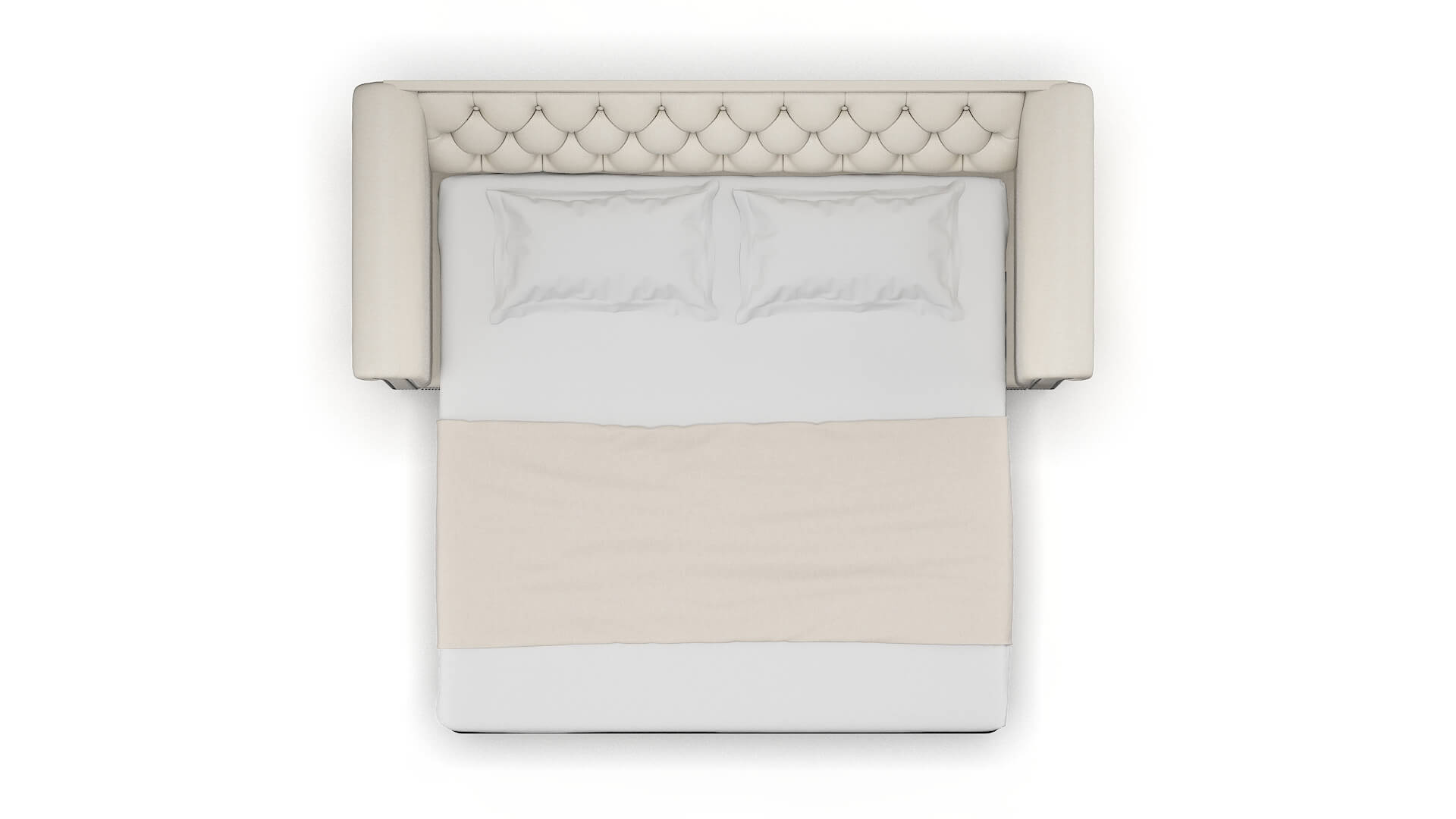 Athens Bungalow Ivory Sofa Sleeper Espresso legs 3