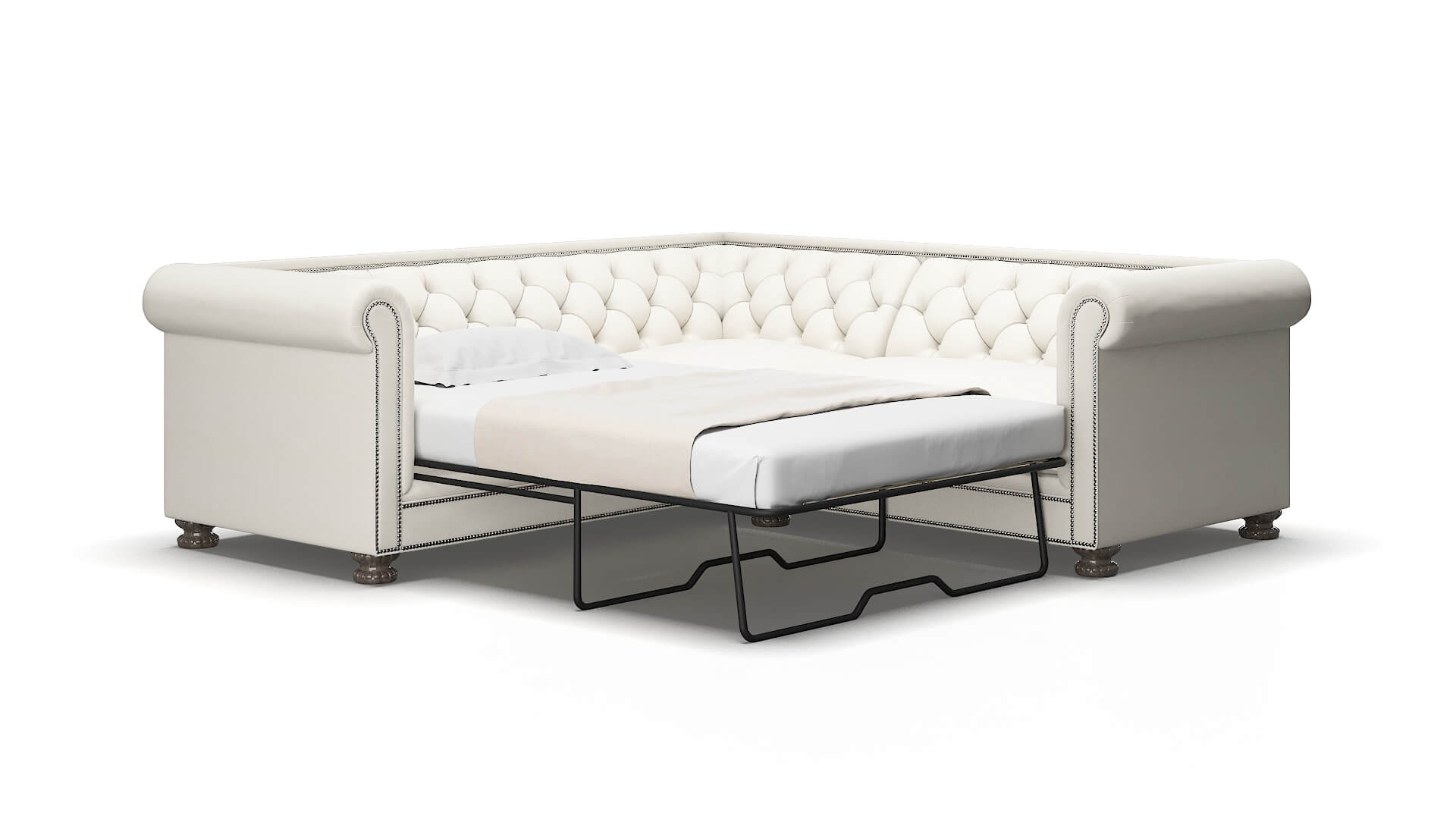 Athens Chance bone Sectional sleeper Espresso Legs  2