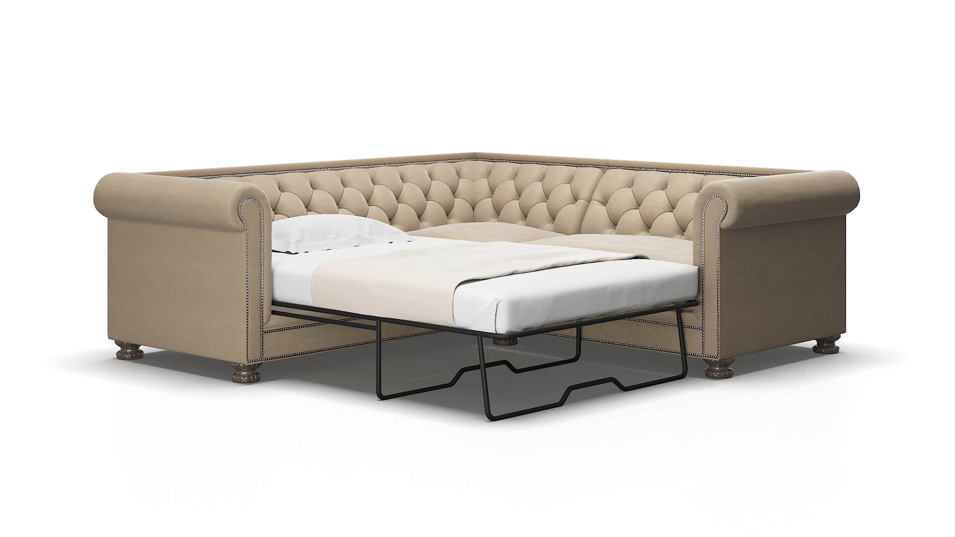Athens Chance Platinum Sectional Sleeper Espresso legs 2