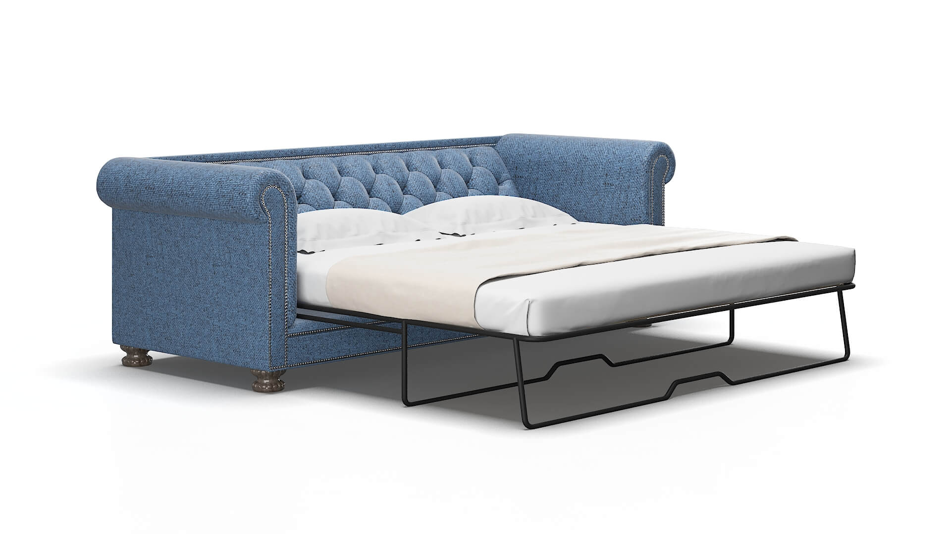 Athens Clyde Deep_ocean Sofa Sleeper Espresso legs 2