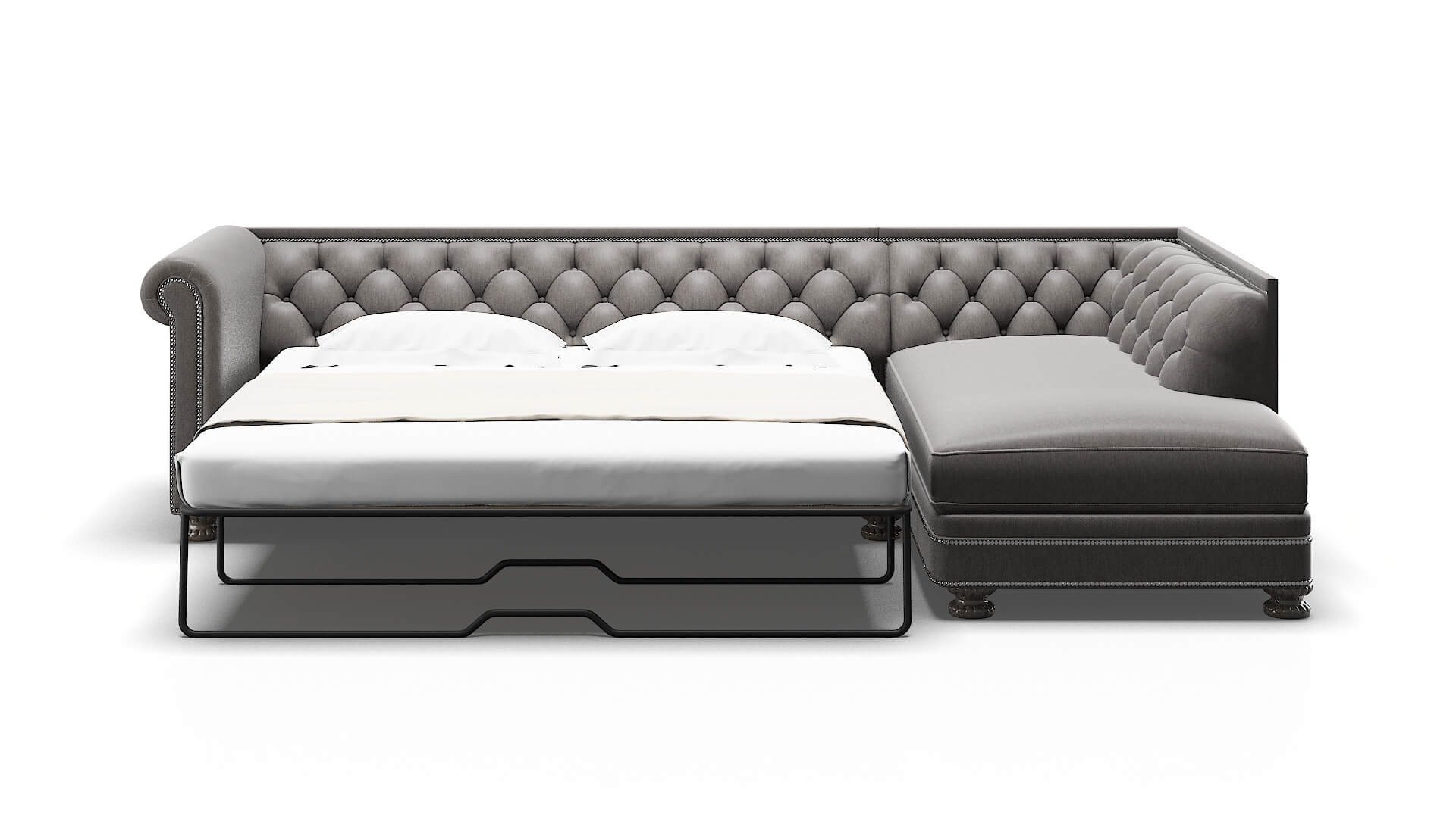 Athens Cosmo Charcoal Panel Sleeper Espresso legs 1