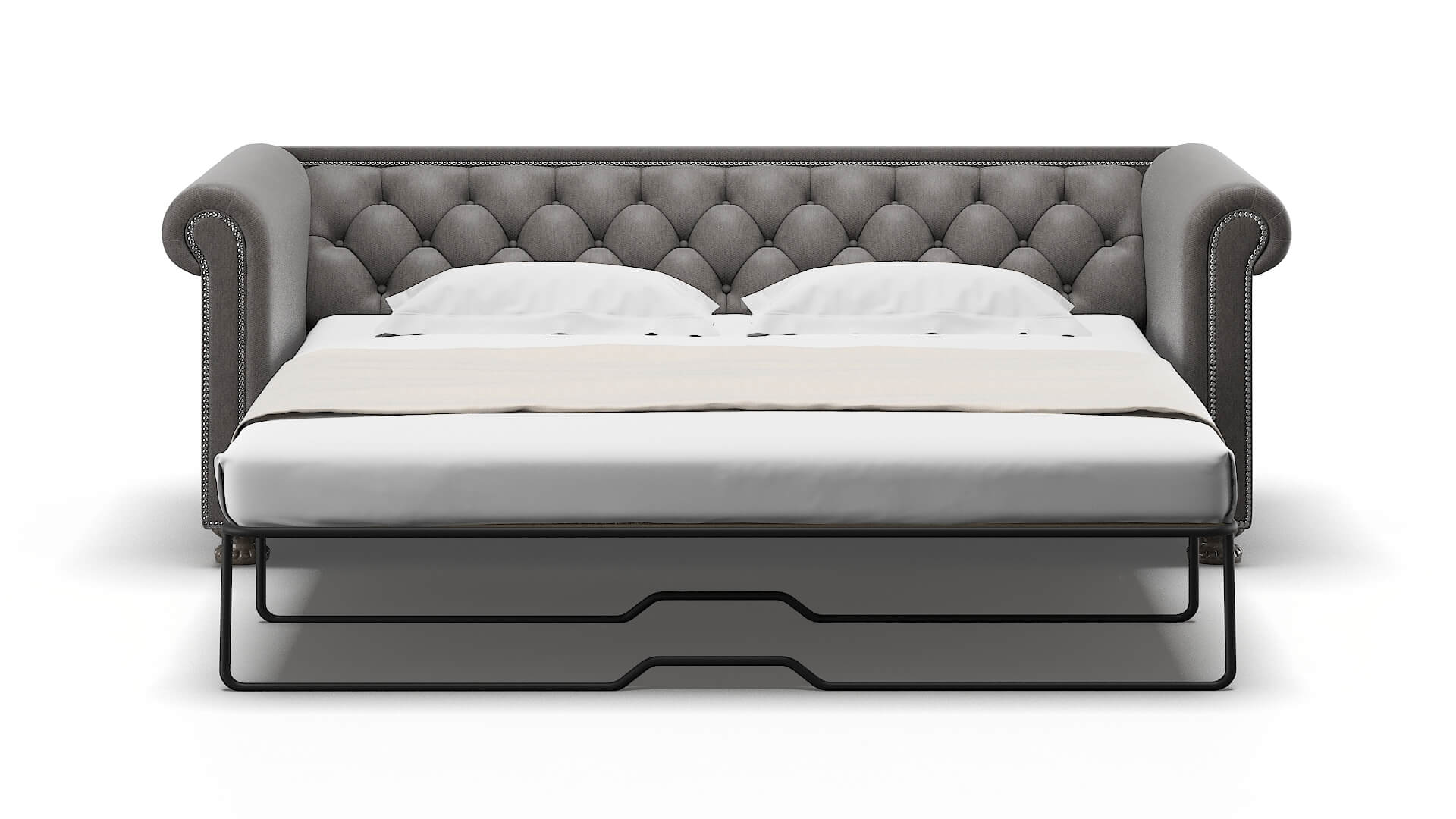 Athens Cosmo Charcoal Sofa Sleeper Espresso legs 1