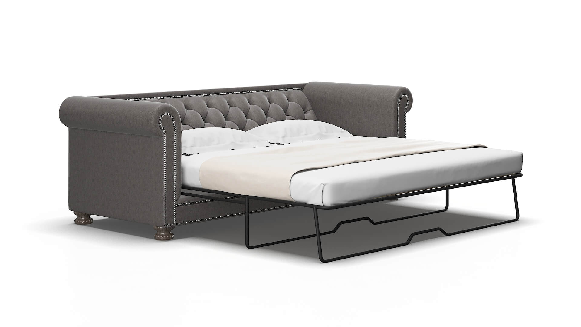 Athens Cosmo charcoal Sofa sleeper Espresso Legs  2