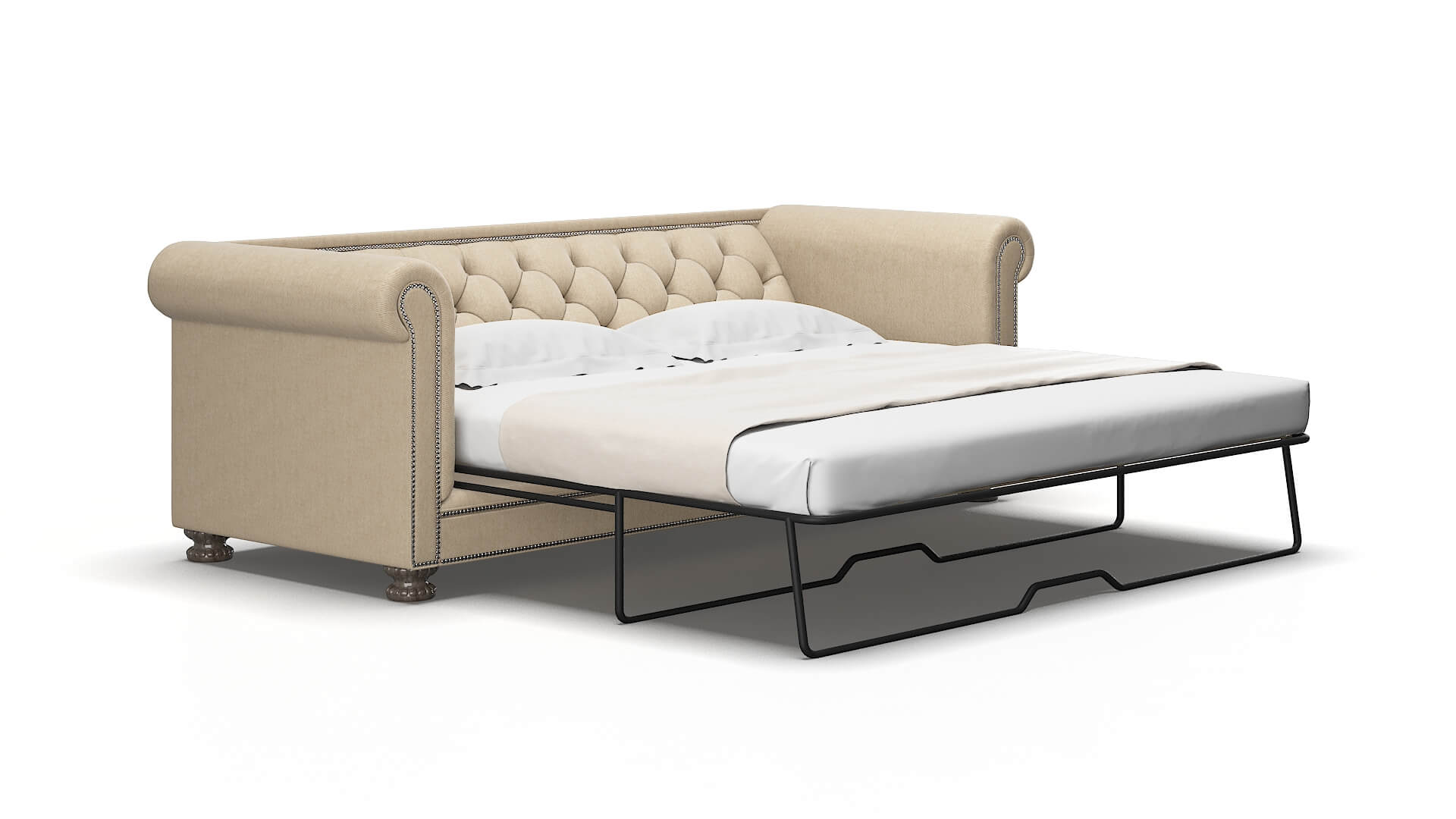 Athens Cosmo fawn Sofa sleeper Espresso Legs  2