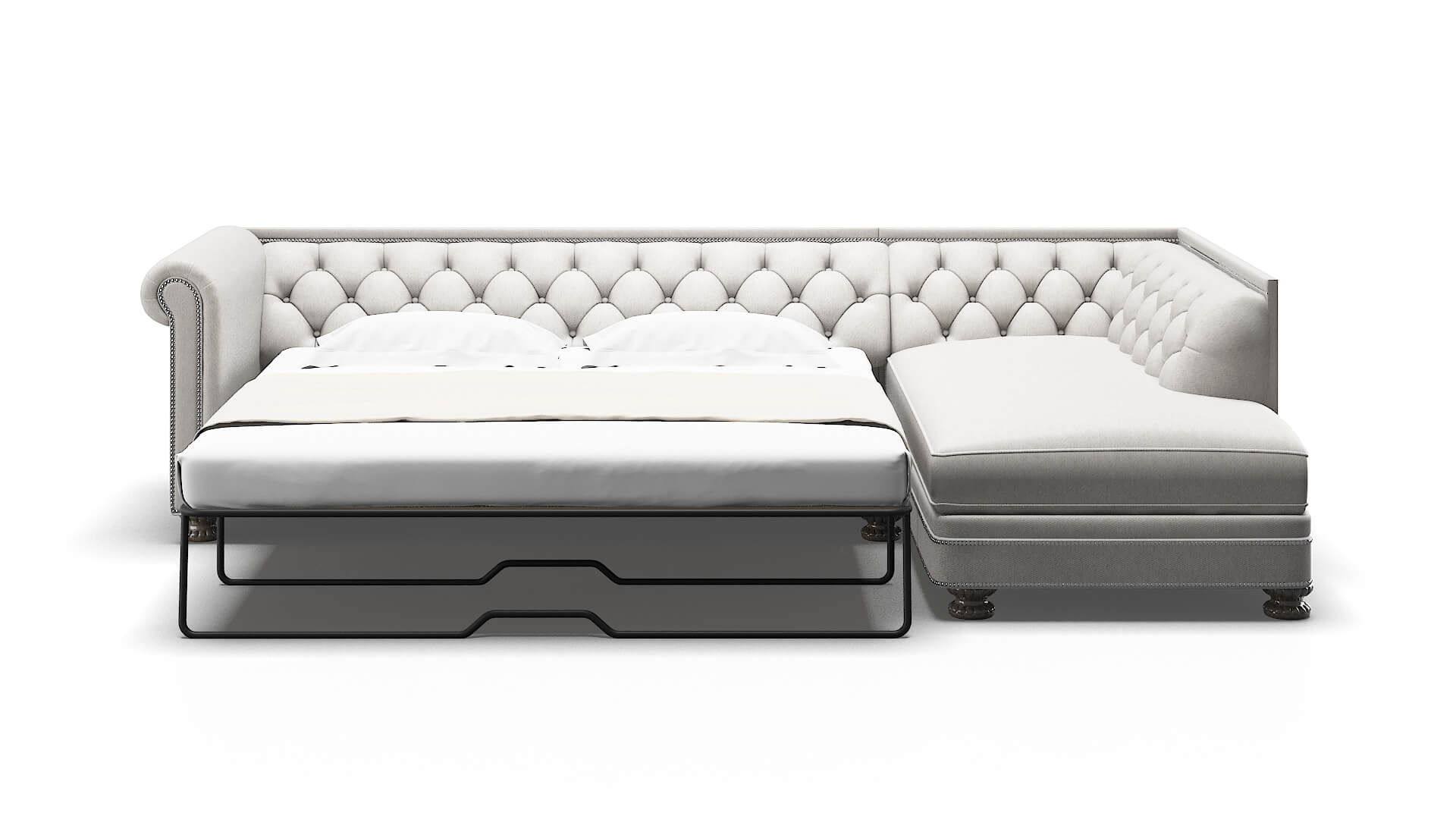 Athens Cosmo Silver Panel Sleeper Espresso legs 1