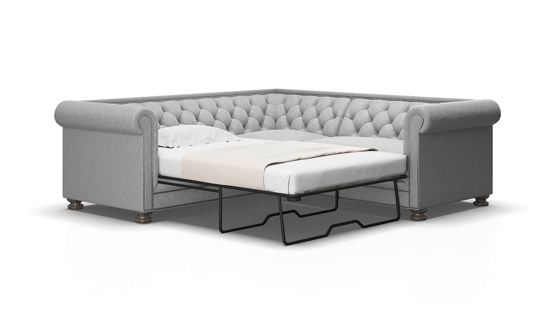 Athens Cosmo Steel Sectional Sleeper espresso legs 2