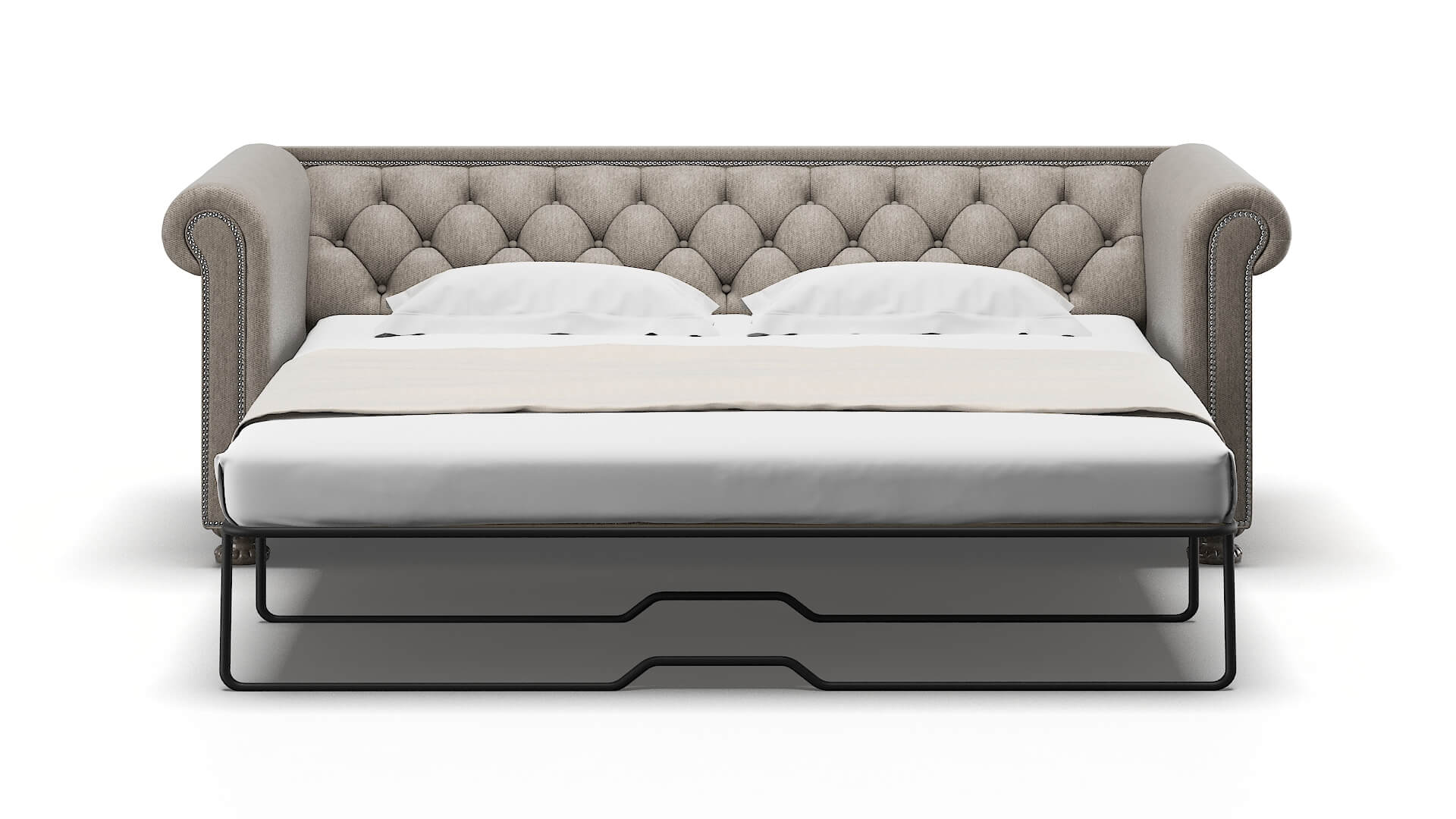 Athens Cosmo Taupe Sofa Sleeper Espresso legs 1