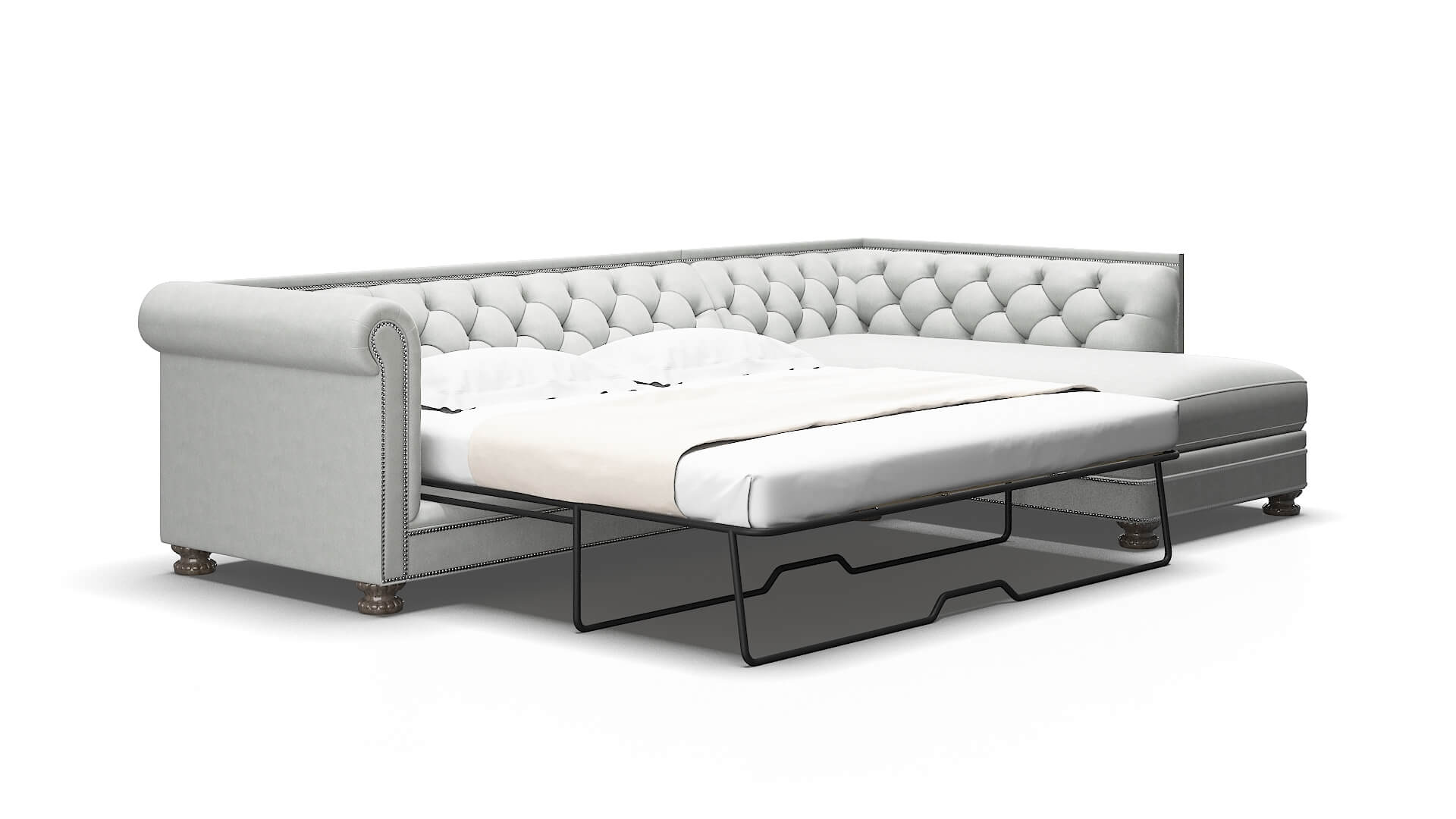 Athens Dawson platinum Panel sleeper Espresso Legs  2