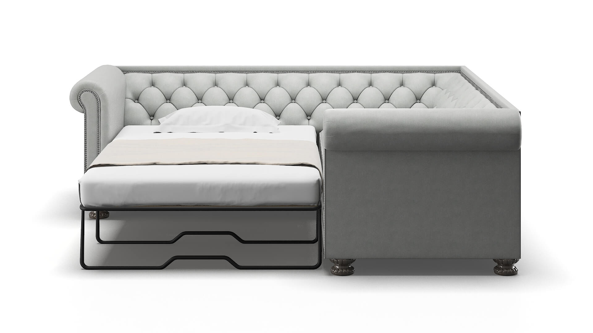 Athens Dawson Platinum Sectional Sleeper Espresso legs 1