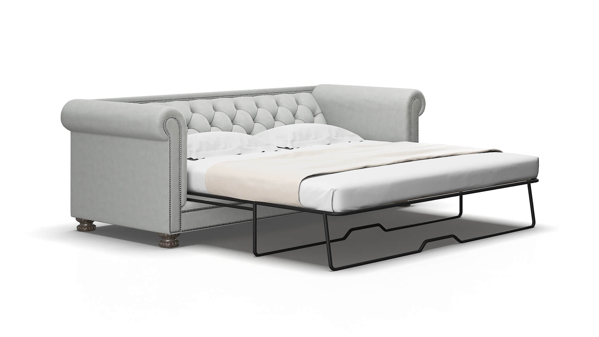 Athens Dawson platinum Sofa sleeper Espresso Legs  2