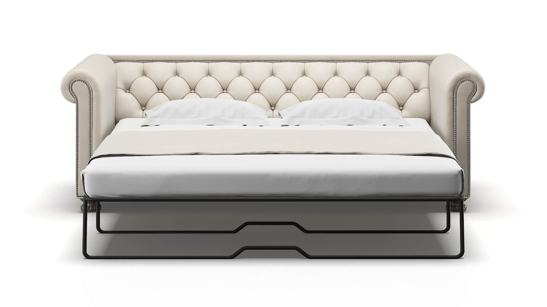 Athens Dawson Sand Sofa Sleeper Espresso legs 1