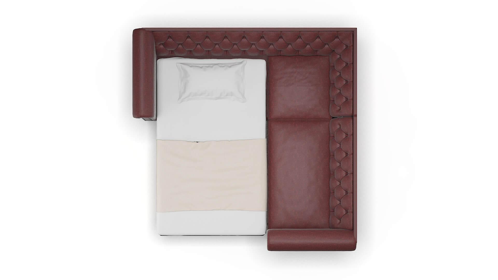 Athens Derby Berry Sectional Sleeper Espresso legs 3