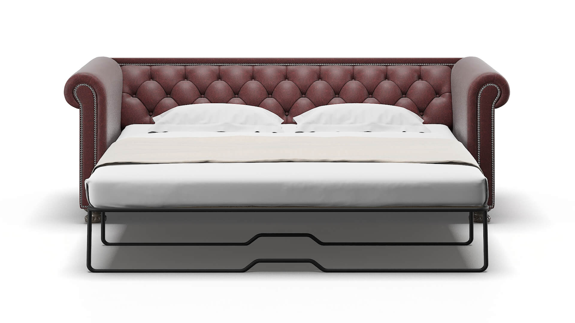 Athens Derby Berry Sofa Sleeper Espresso legs 1