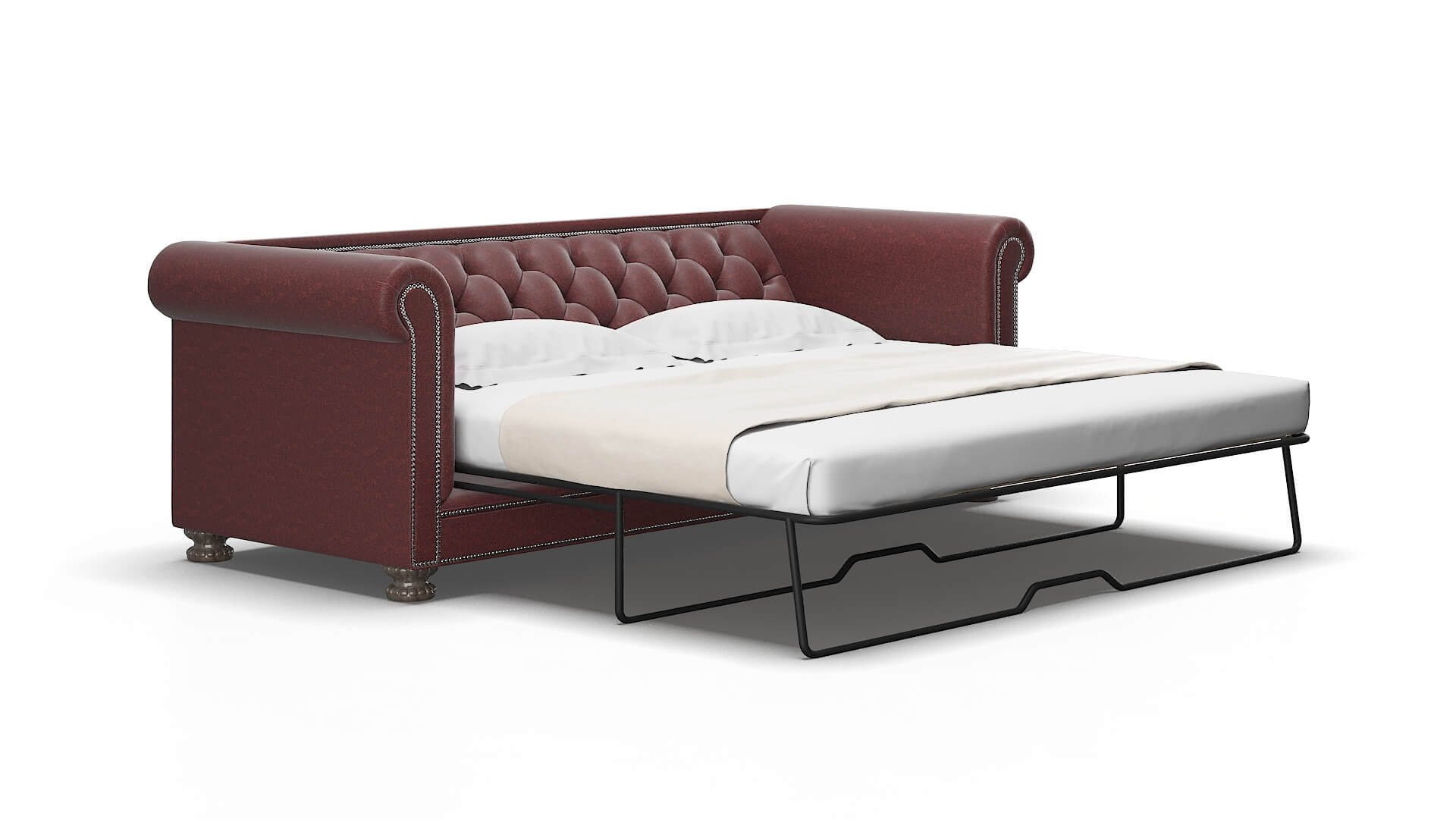 Athens Derby Berry Sofa Sleeper Espresso legs 2