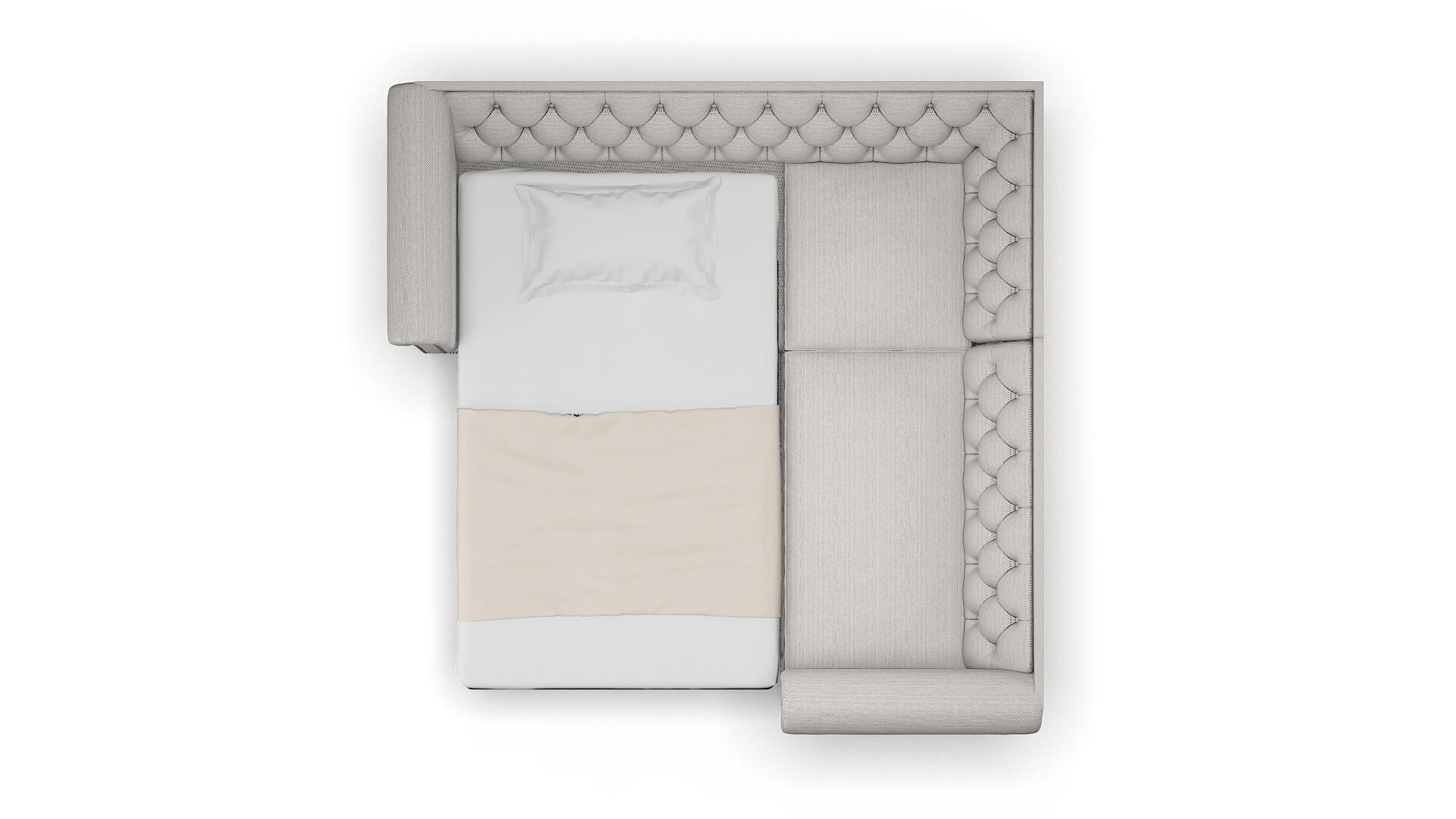 Athens Derby Grey Sectional Sleeper Espresso legs 3