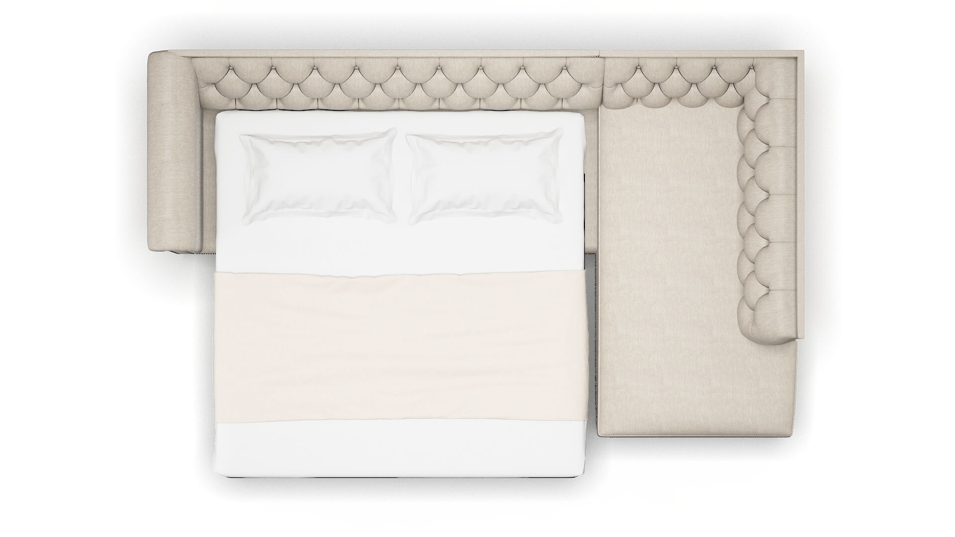 Athens Derby Linen Panel Sleeper Espresso legs 3