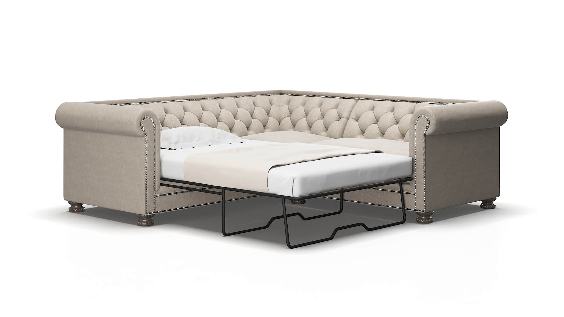 Athens Derby Linen Sectional Sleeper 2