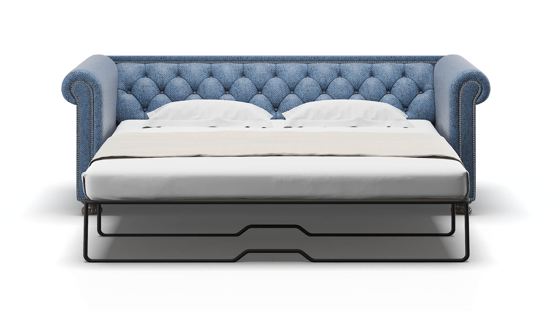 Athens Derby Navy Sofa Sleeper Espresso legs 1