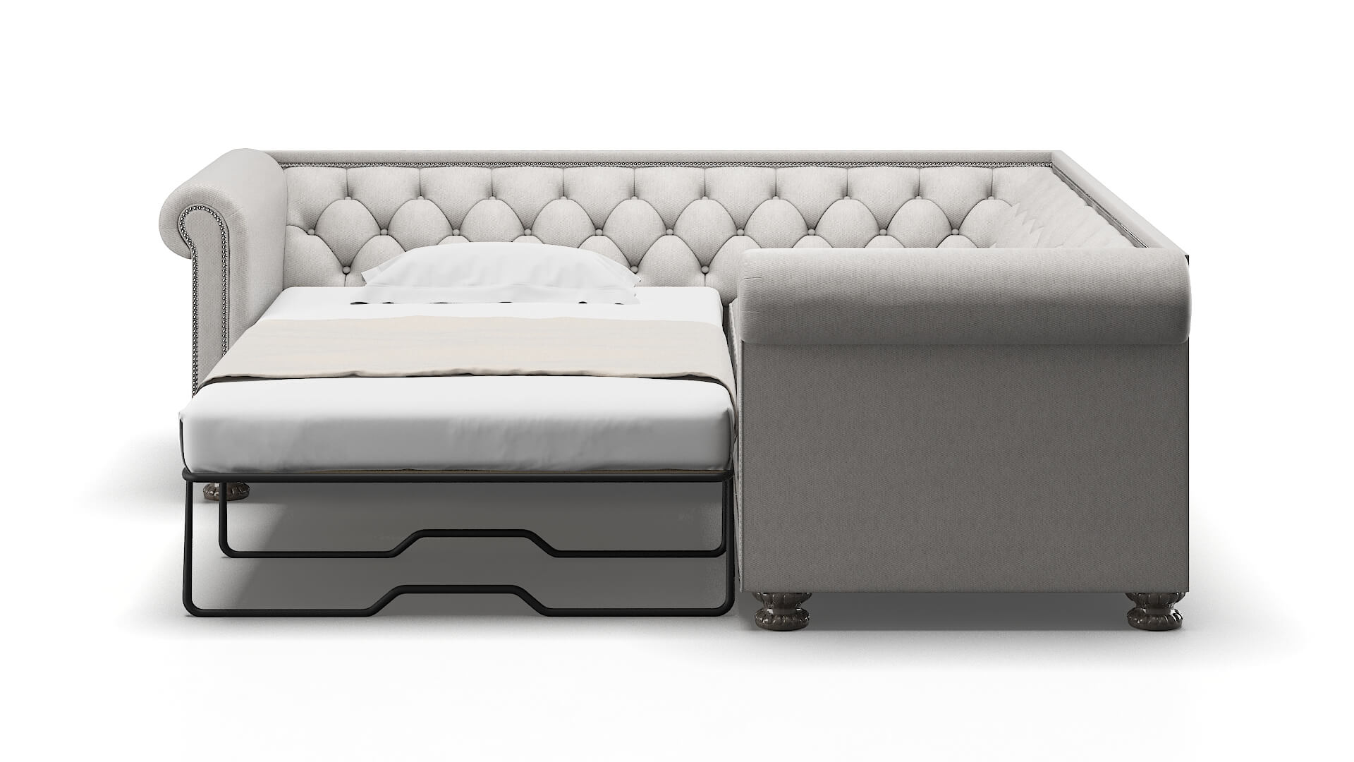 Athens Dream_d Sterling Sectional Sleeper Espresso legs 1