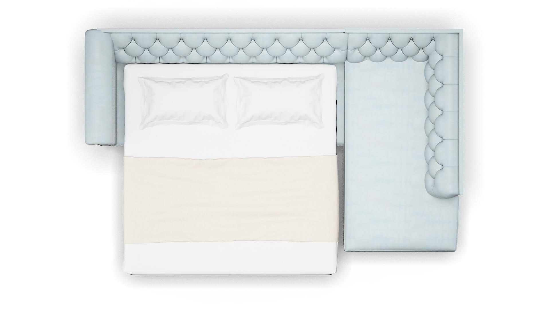 Athens Hathaway Aqua Panel Sleeper Espresso legs 3