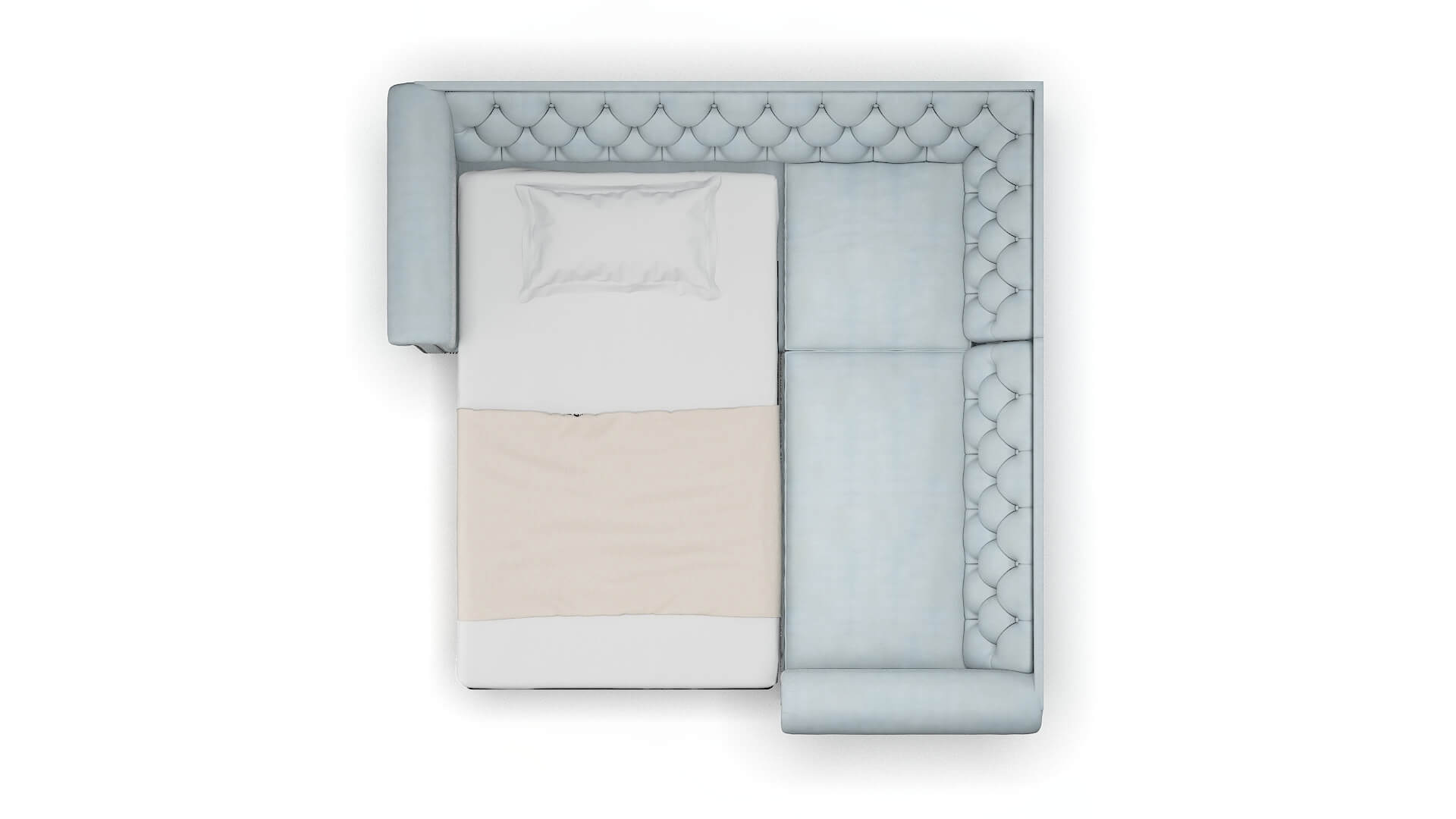 Athens Hathaway Aqua Sectional Sleeper Espresso legs 3