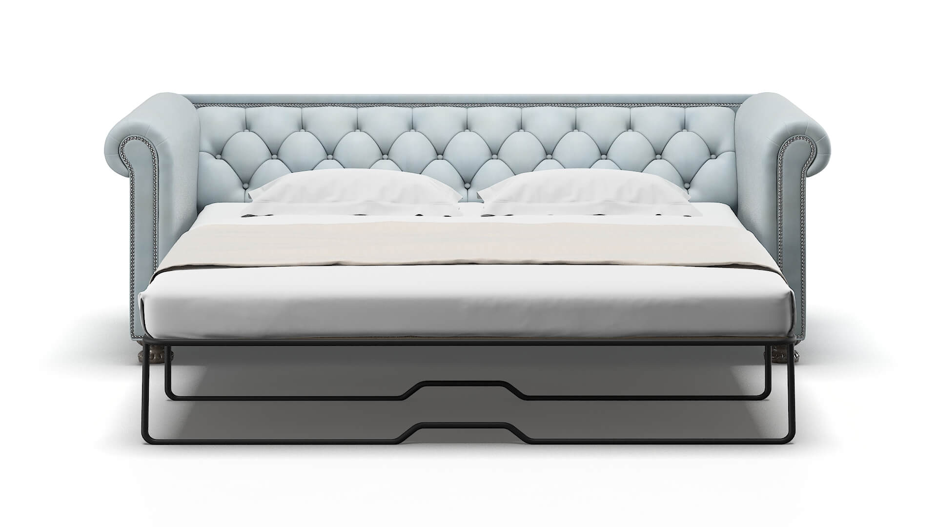 Athens Hathaway Aqua Sofa Sleeper Espresso legs 1