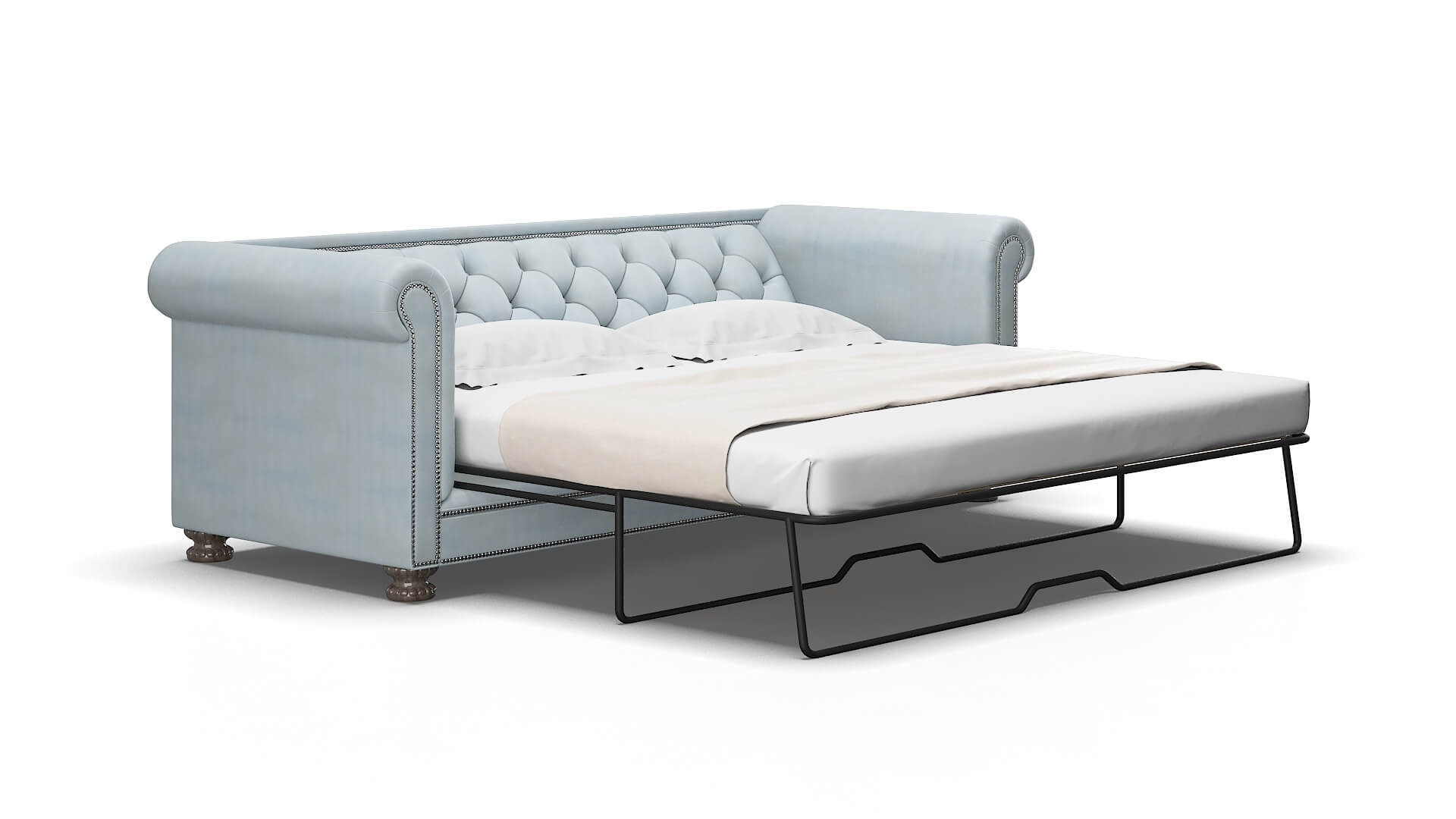 Athens Hathaway aqua Sofa sleeper Espresso Legs  2