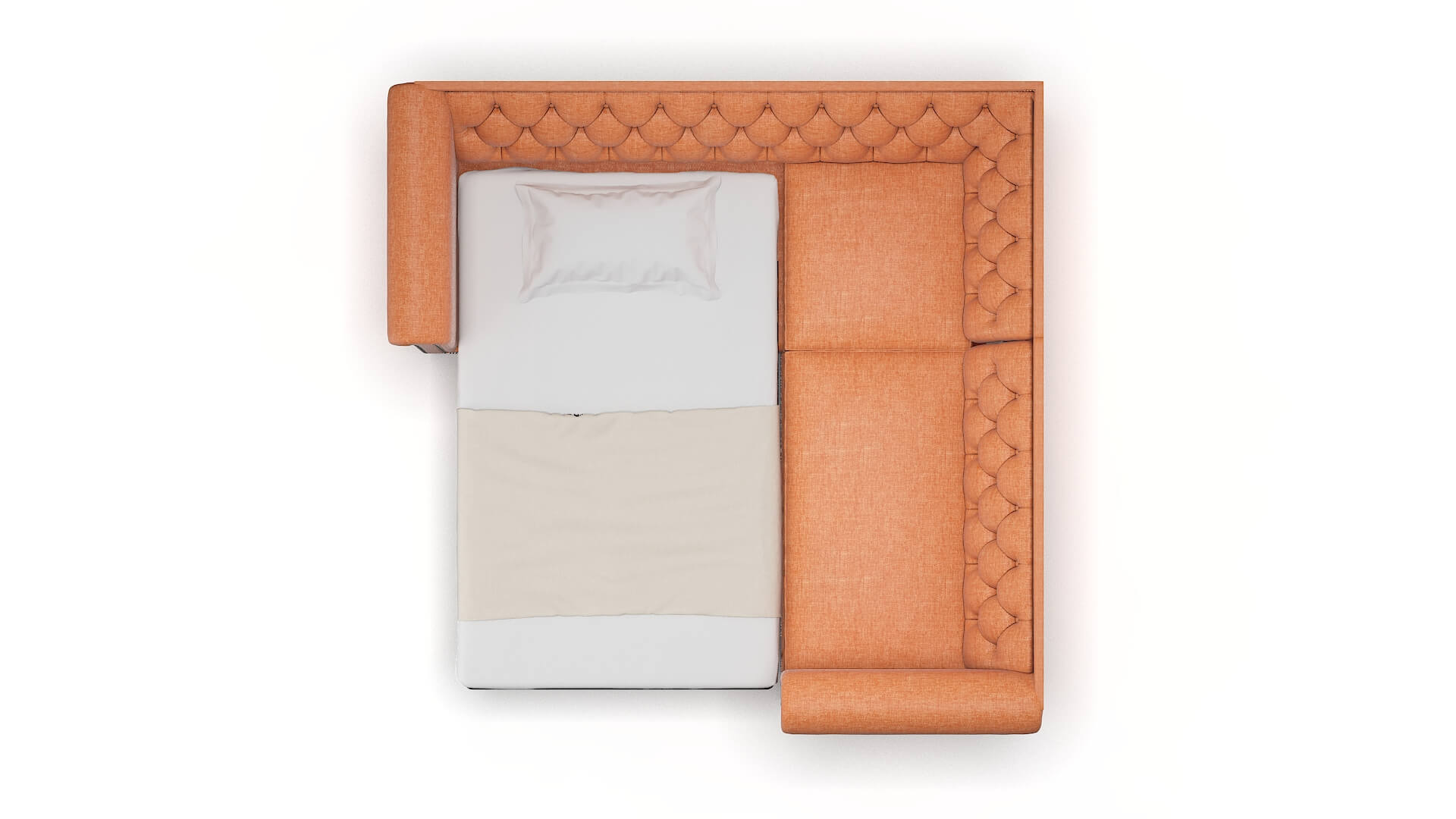 Athens Hepburn Appricot Sectional Sleeper Espresso legs 3