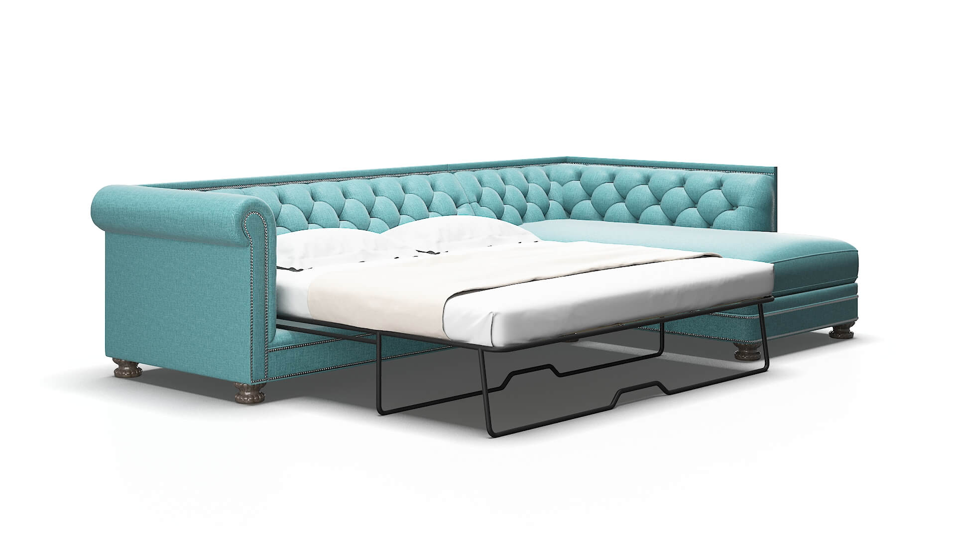 Athens Hepburn_hrp emerald Panel sleeper Espresso Legs  2