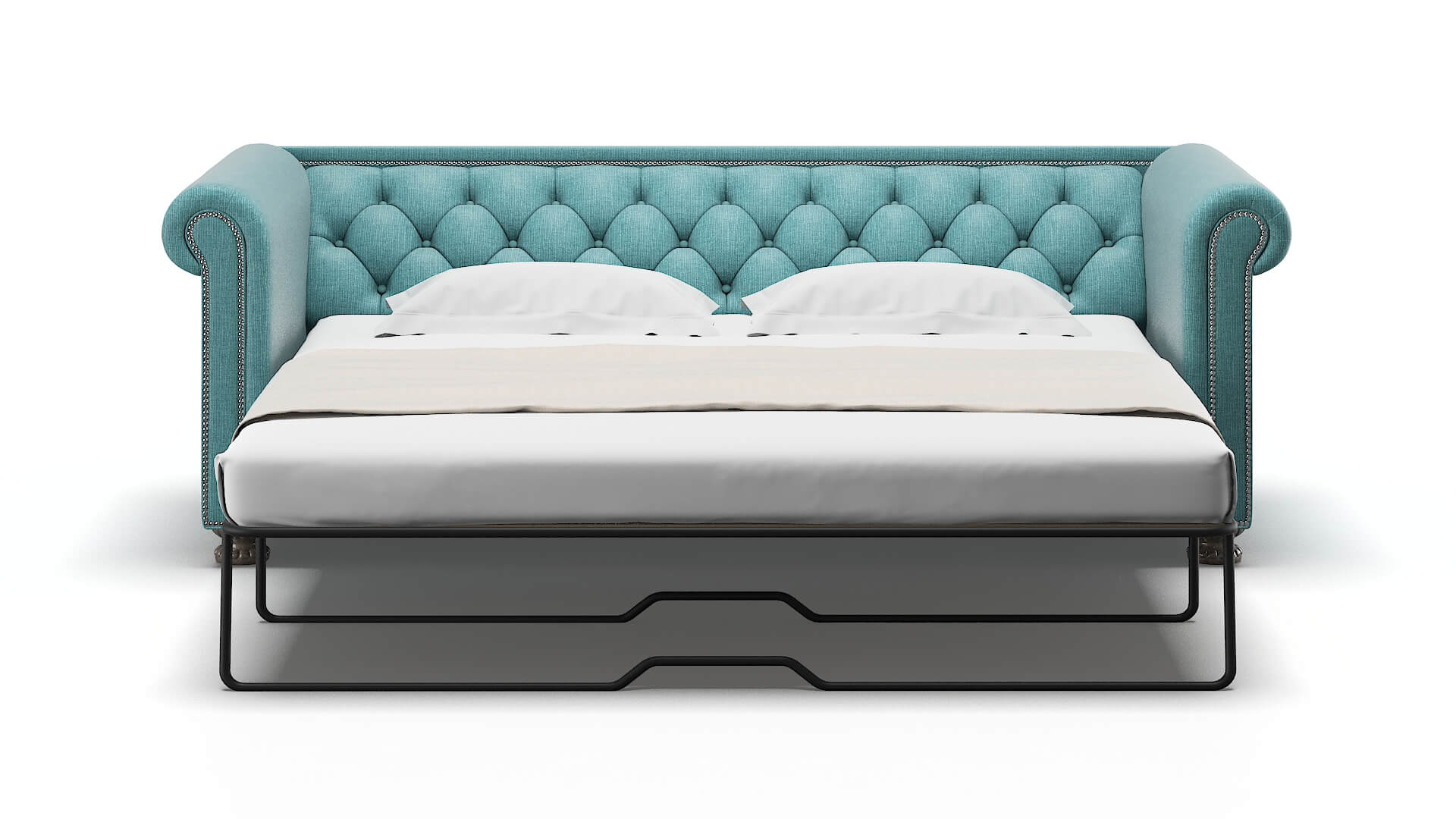 Athens Hepburn_hrp Emerald Sofa Sleeper Espresso legs 1