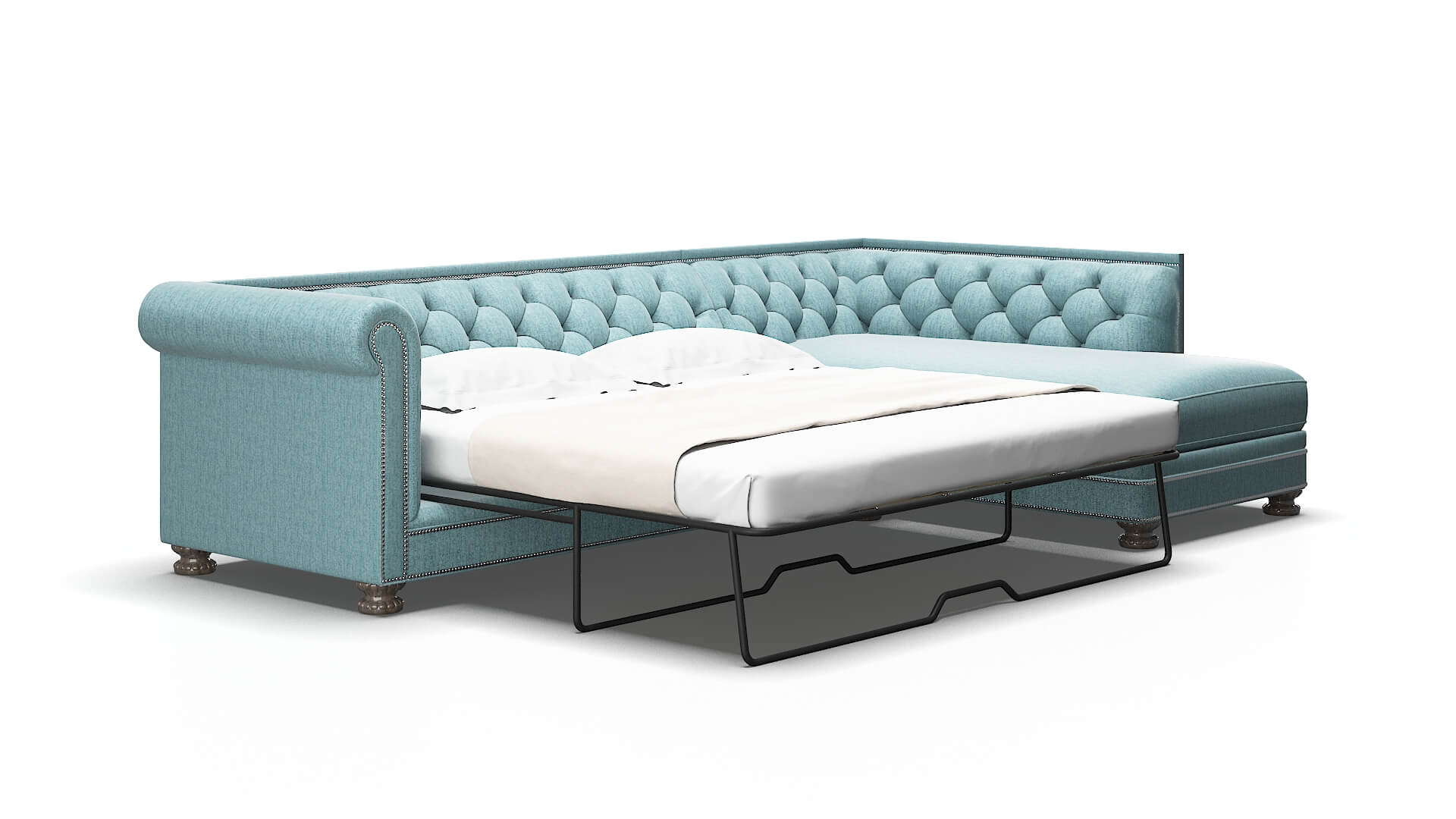 Athens Insight peacock Panel sleeper Espresso Legs  2