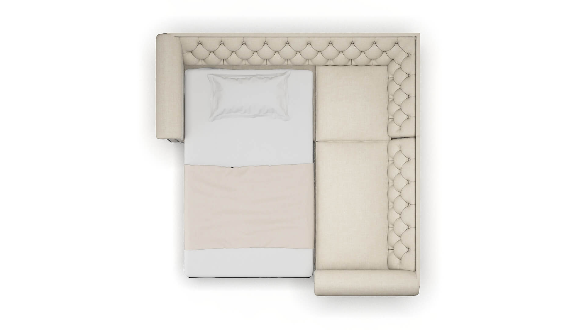 Athens Keylargo Almond Sectional Sleeper Espresso legs 3