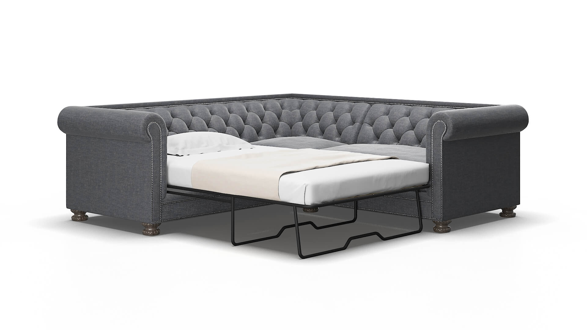 Athens Keylargo Graphite Sectional Sleeper Espresso legs 2
